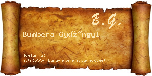 Bumbera Gyöngyi névjegykártya